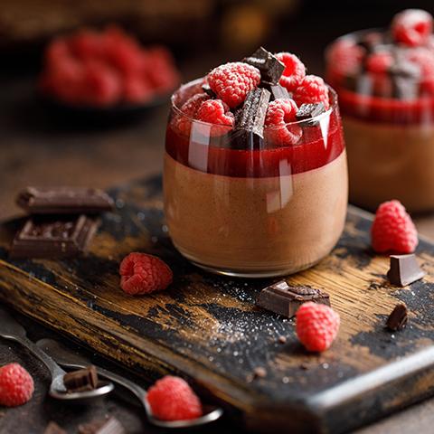 Image of chocolate raspberry parfait.