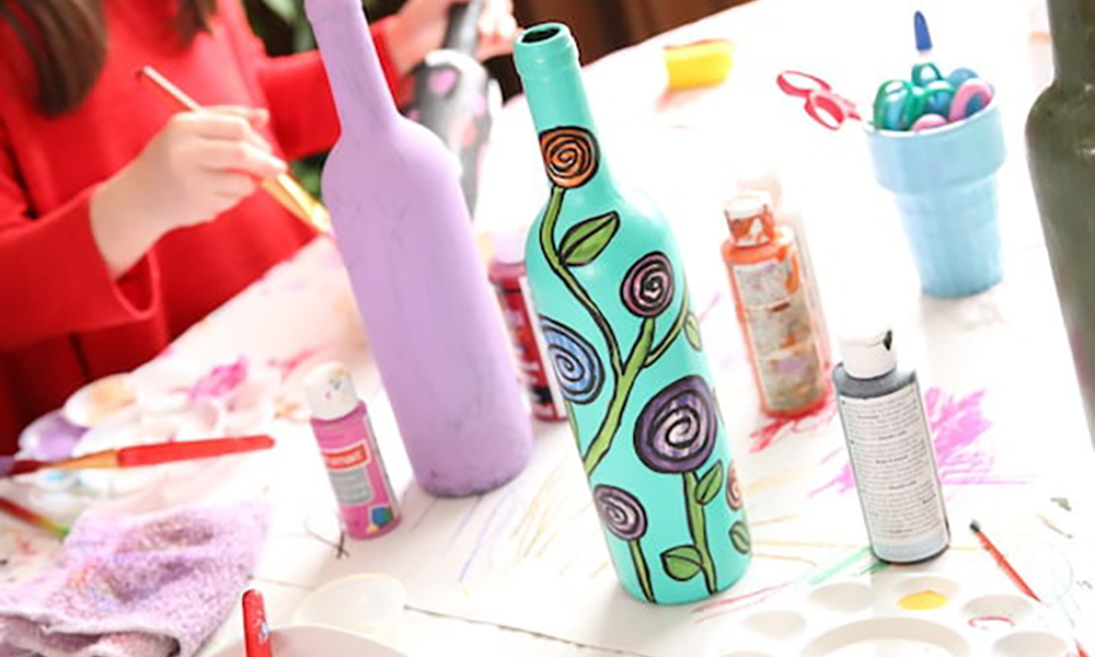 Paint & Sip Wine Bottle Craft
