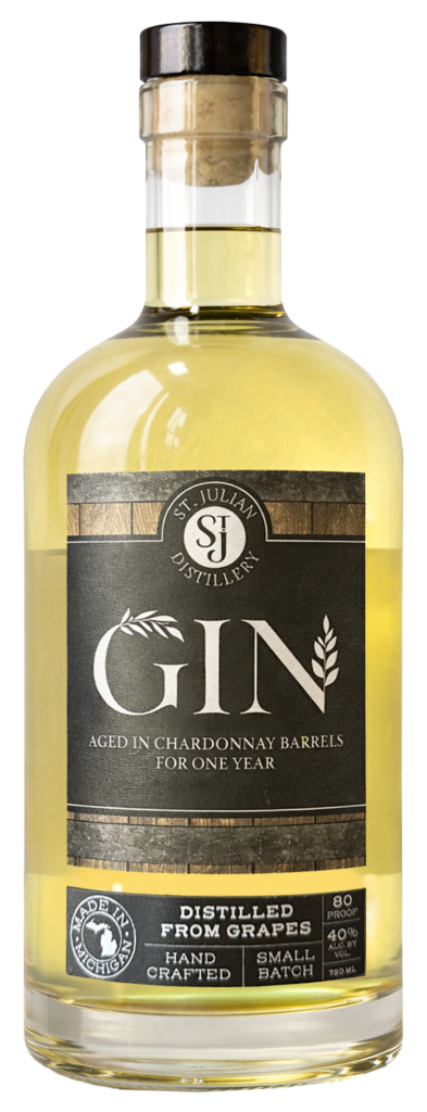 Gin Aged in Chardonnay Barrels