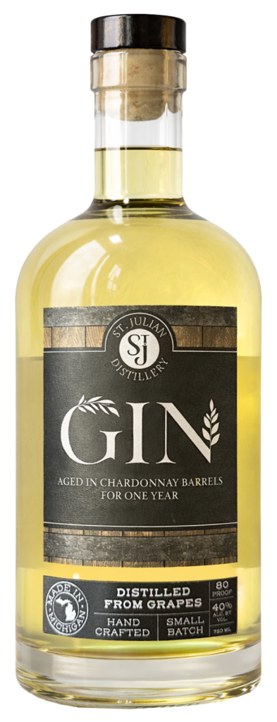 Gin Aged in Chardonnay Barrels