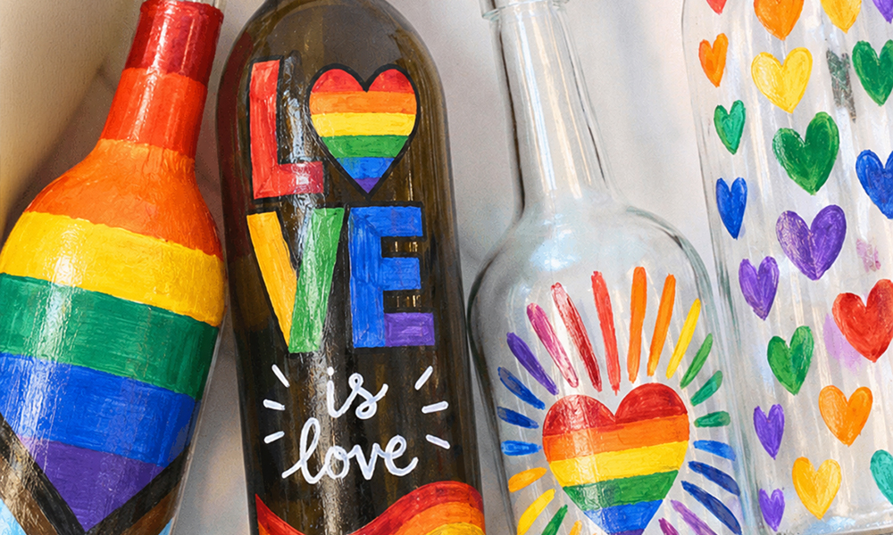 Paint & Sip PRIDE Wine Bottle Craft